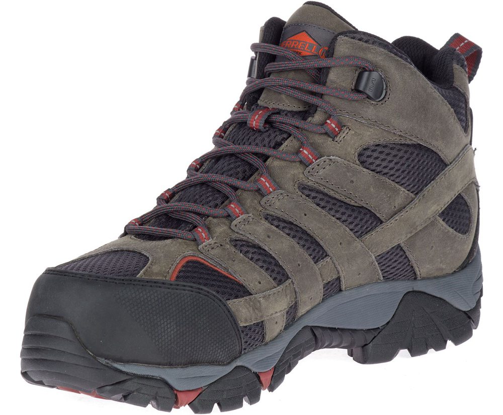 Kozaki Merrell Męskie Brązowe - Moab Vertex Mid Waterproof Comp Toe - 619428-ZAY